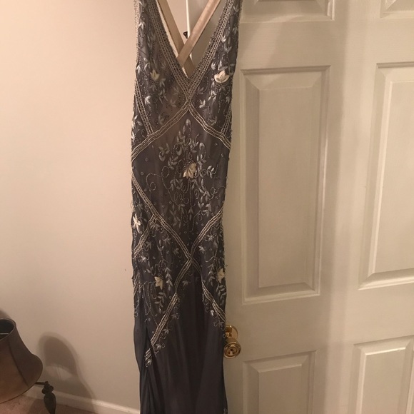 Grey & Sequenced Prom Dress - Picture 4 of 4